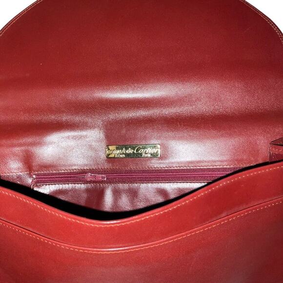 Cartier Vintage Bordeaux Red Leather Clutch Bag W/ Card & Dust bag - Picture 11 of 13